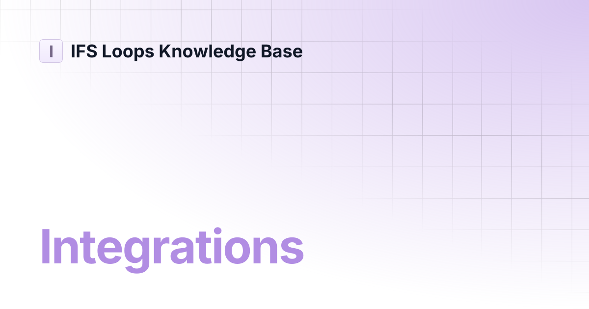 Integrations | IFS Loops CX Platform | IFS Loops Knowledge Base